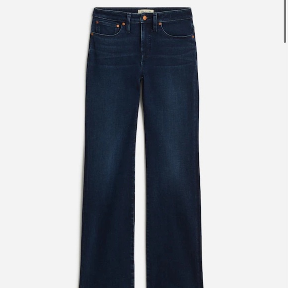 Madewell Curvy Kick Out Full Length Jeans Dark Wash Kingston Wide Bootcut Leg - Picture 6 of 10